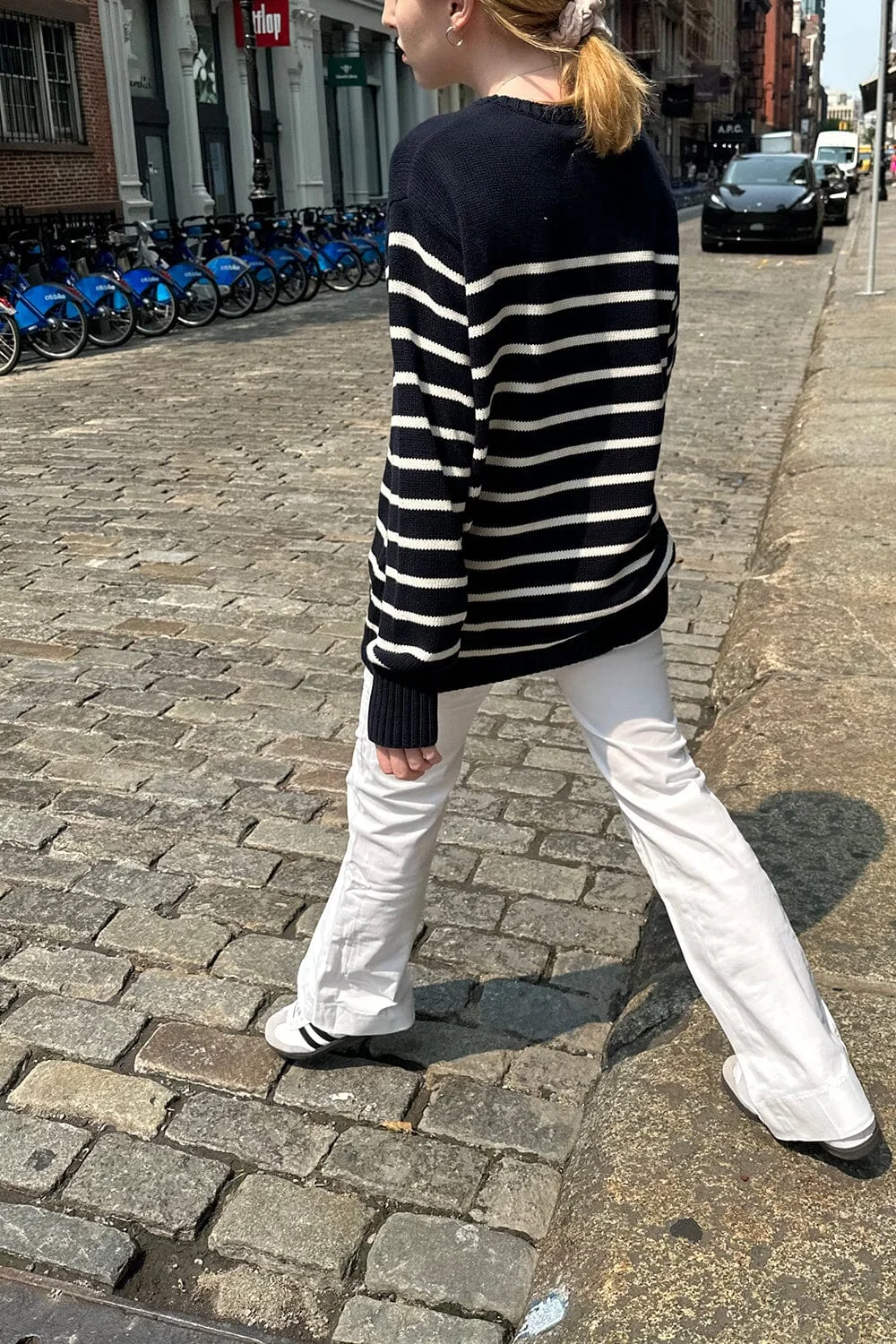 Brianna Cotton Thin Stripe Sweater