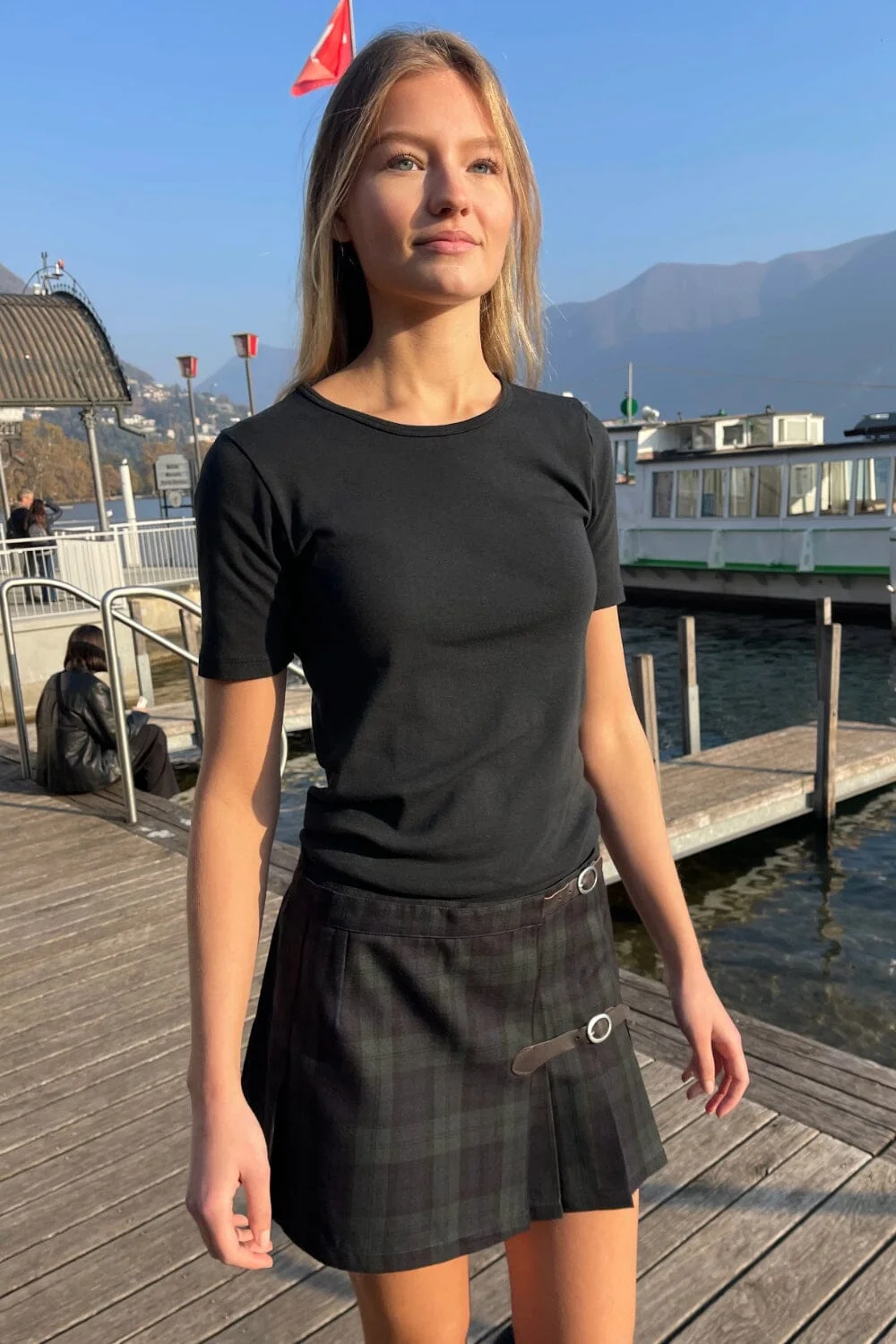 Dana Plaid Buckle Skirt