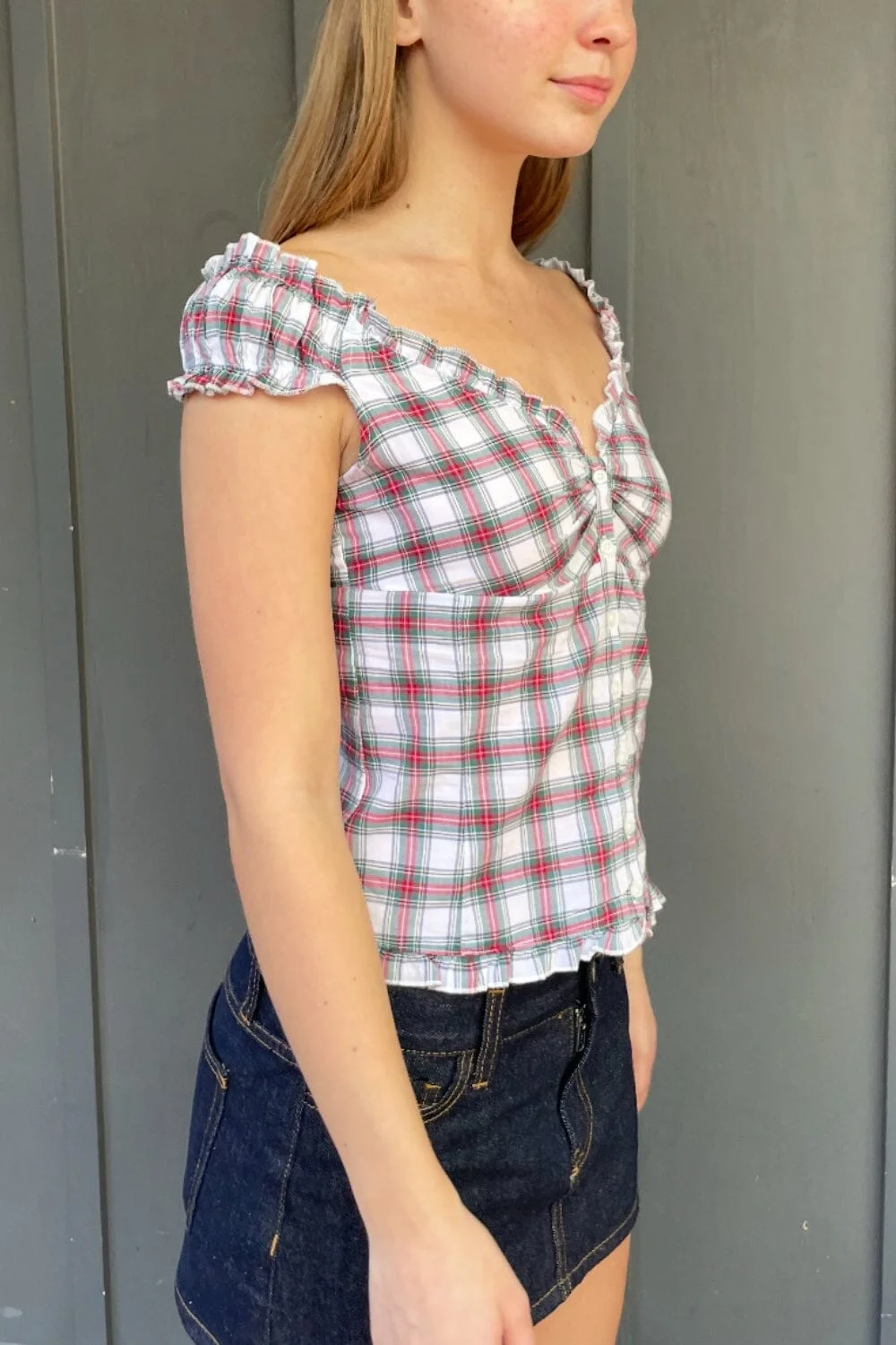Elena Plaid Top
