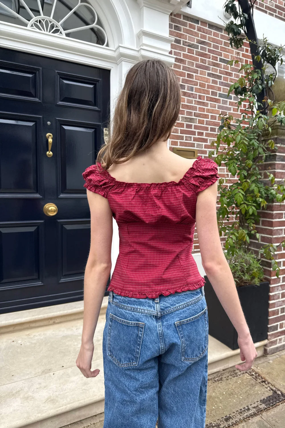 Elena Plaid Top