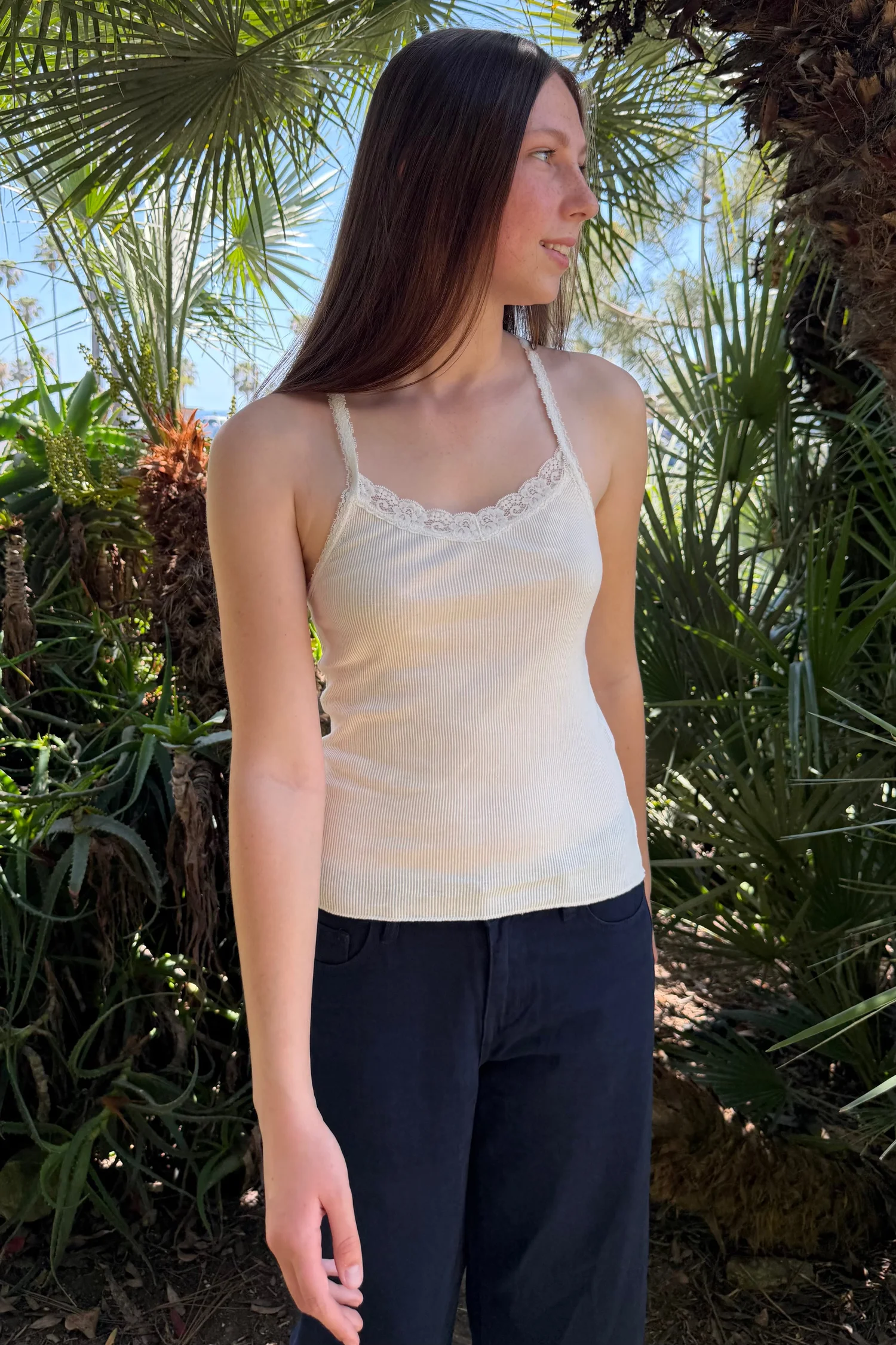 Esme Ribbed Lace Tank
